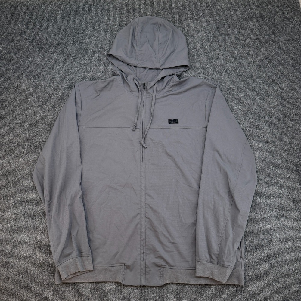 Travis Mathew Jacket Men's XL Gray Hoodie Full Zip Golf Performance